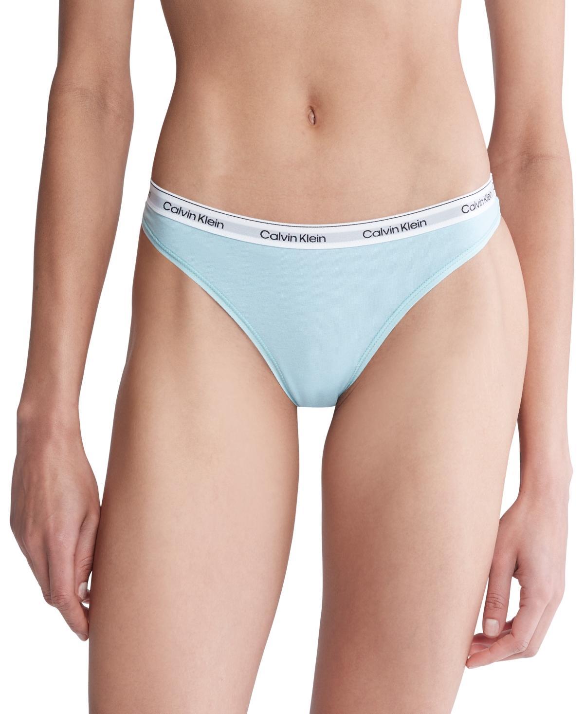 Calvin Klein Womens Modern Logo Low-Rise Thong Underwear QD5043 Product Image