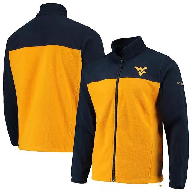 Mens Columbia /Gold West Virginia Mountaineers Flanker III Fleece Team Full-Zip Jacket Blue Product Image