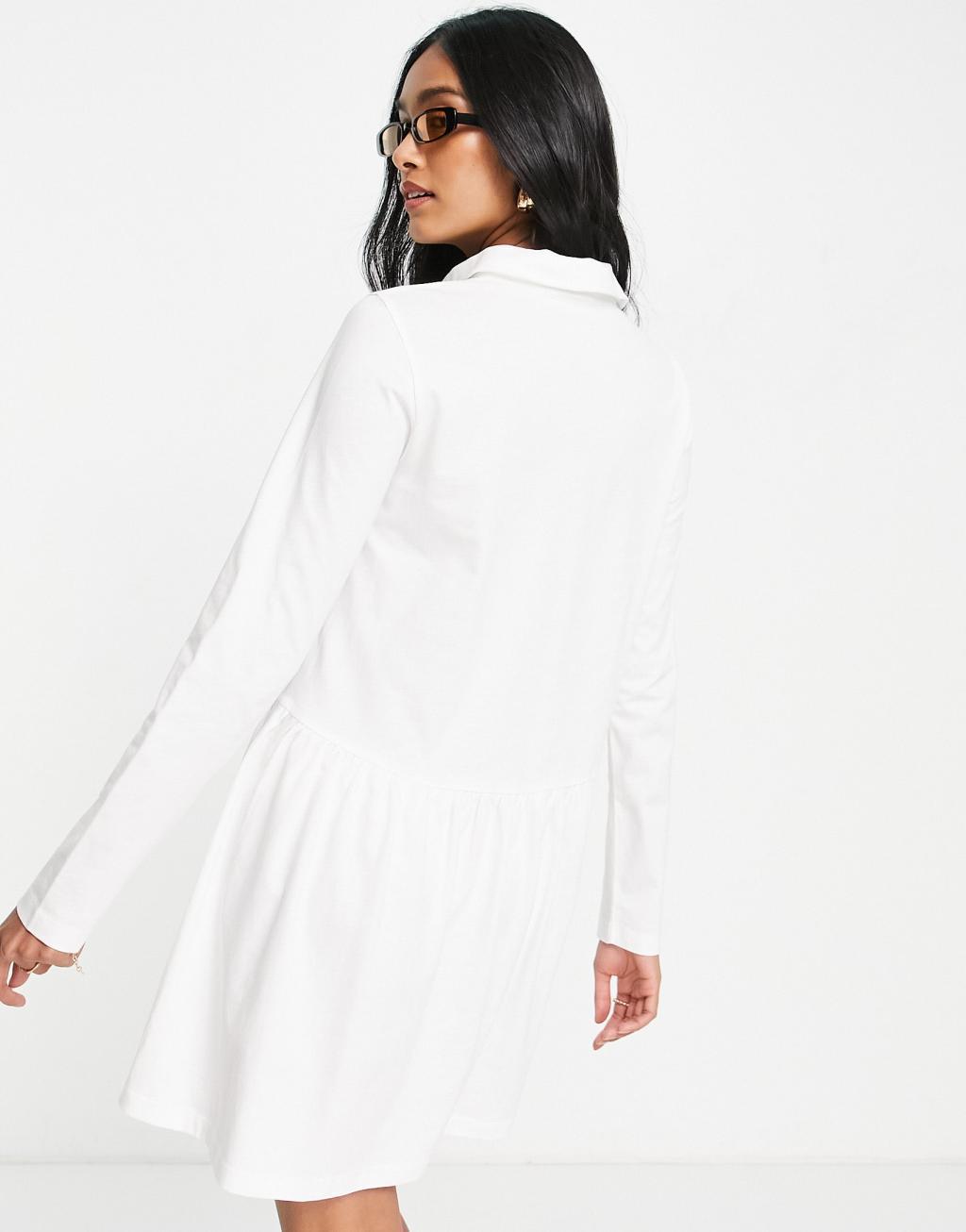 ASOS DESIGN mini jersey shirt dress with drop waist Product Image