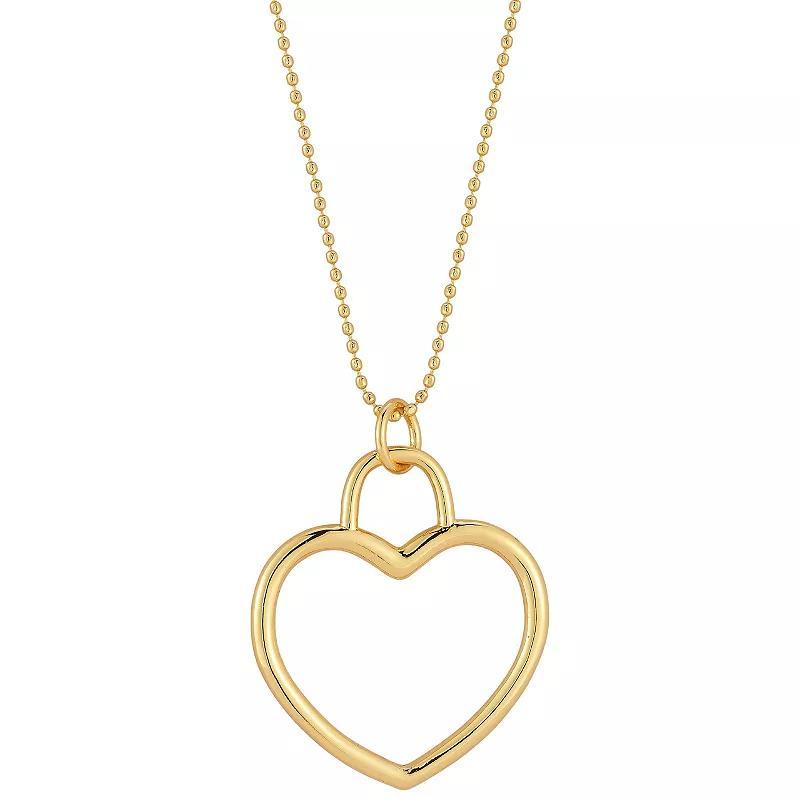 WINX 18k Gold Plated Open Heart Necklace, Womens Gold Tone Product Image