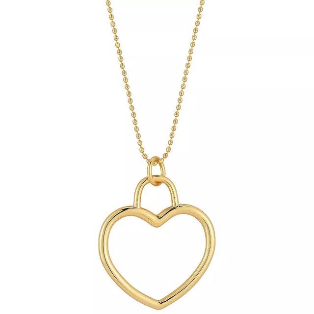 WINX 18k Gold Plated Open Heart Necklace, Womens Gold Tone Product Image