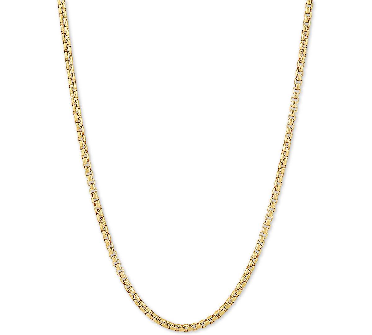 Rounded Box Link 20 Chain Necklace in Sterling Silver or 18k Gold-Plated Over Sterling Silver Product Image