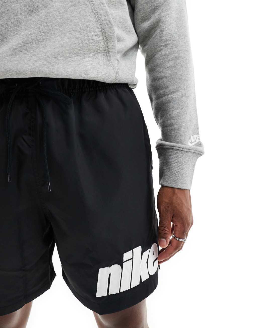 Nike Block 2.0 logo woven shorts in black Product Image