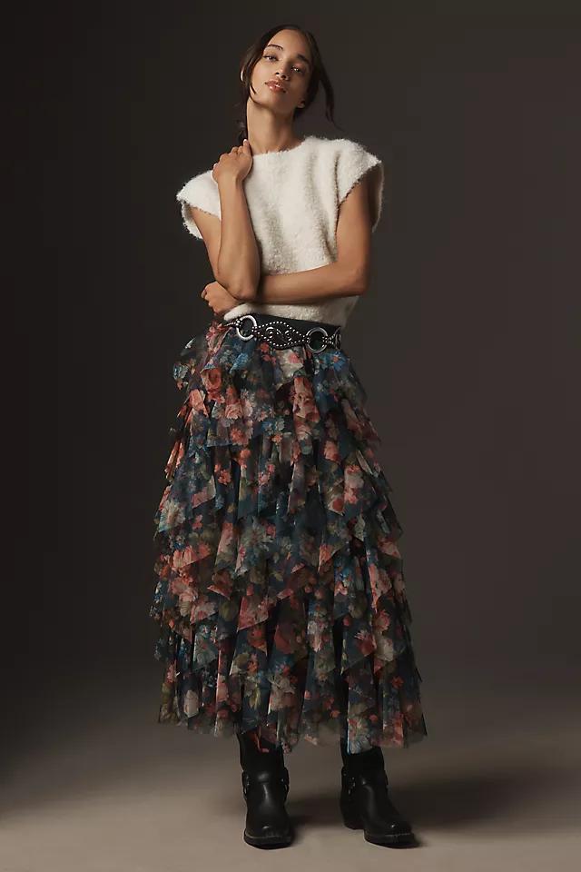 The Chéri Ruffled Tulle Midi Skirt by Anthropologie product image