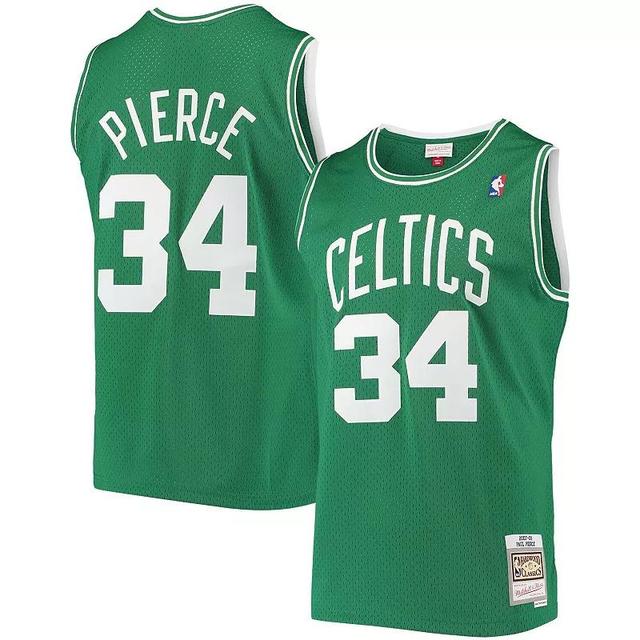 Mens Mitchell & Ness Paul Pierce Kelly Boston Celtics Hardwood Classics Swingman Jersey Product Image