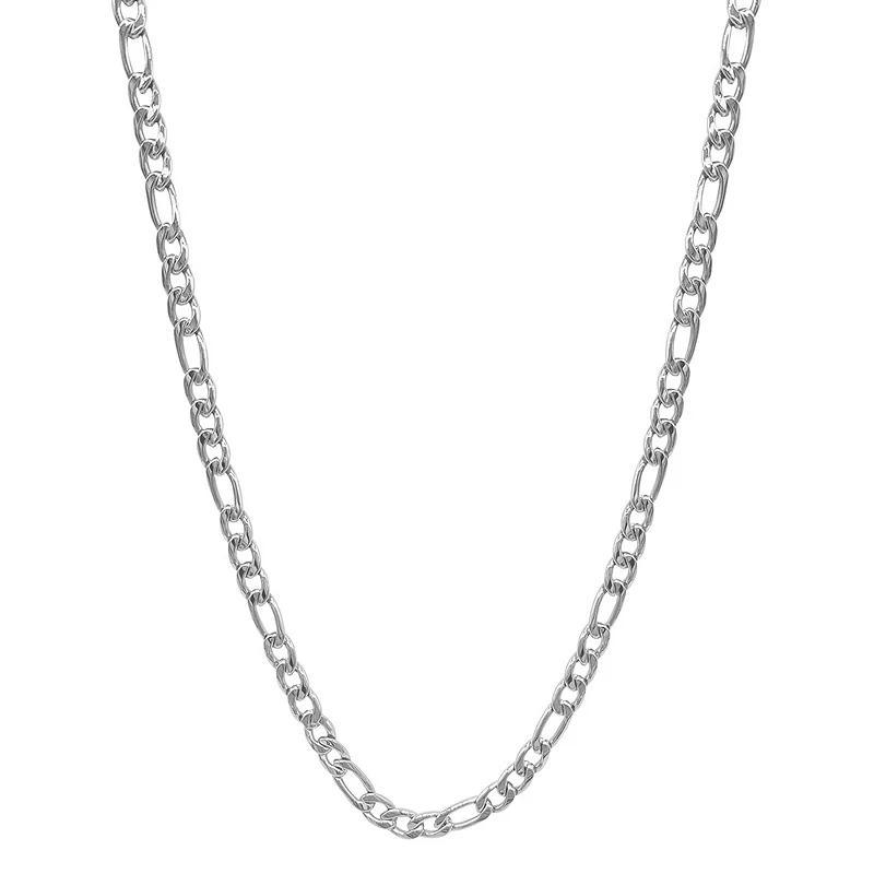 Adornia Stainless Steel Figaro Chain Necklace, Womens Silver Tone Product Image