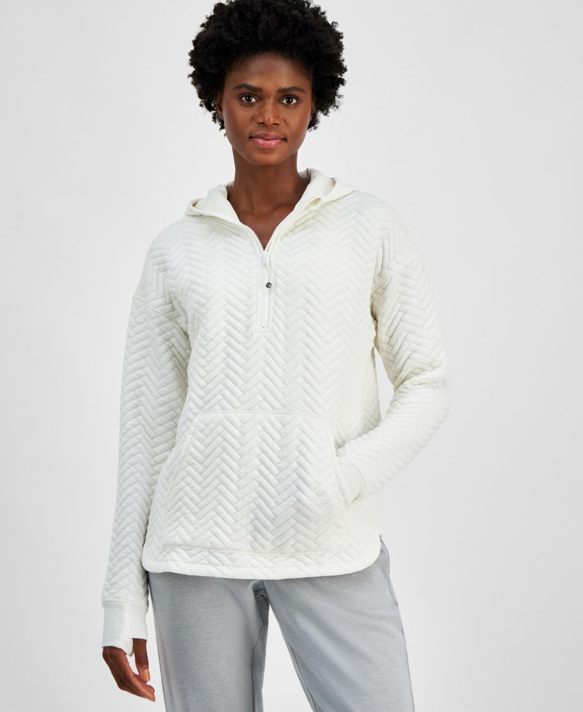 Id Ideology Womens Relaxed Quilted Quarter-Zip Hoodie, Created for Macys Product Image