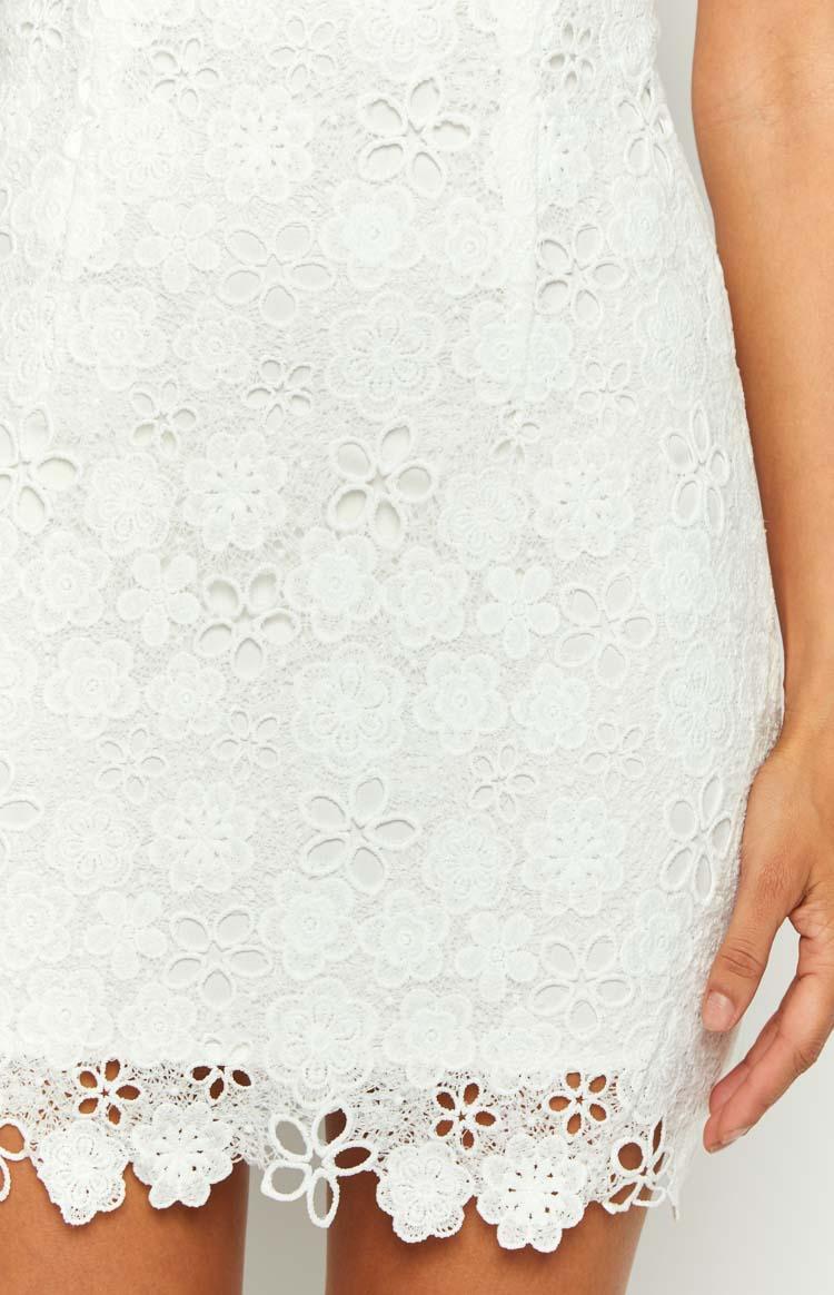 Starlette White Lace Mini Dress Product Image