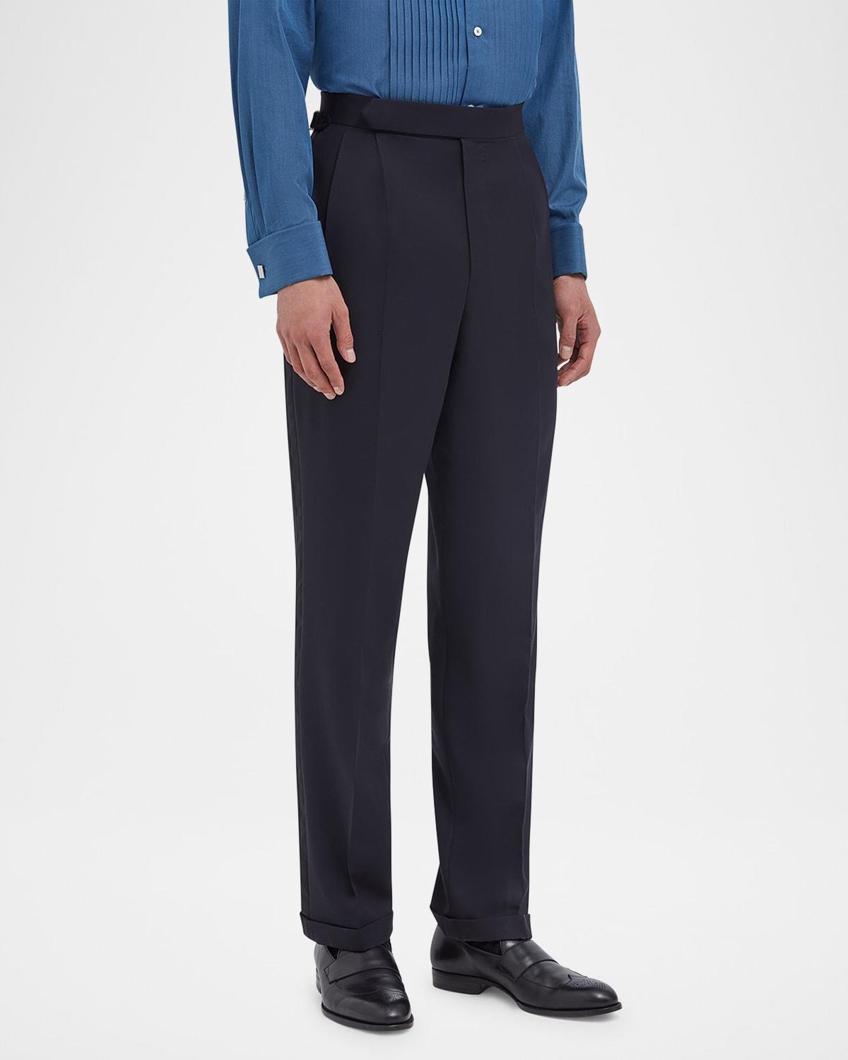 Men's Wool and Cashmere Flat Front Trousers Product Image