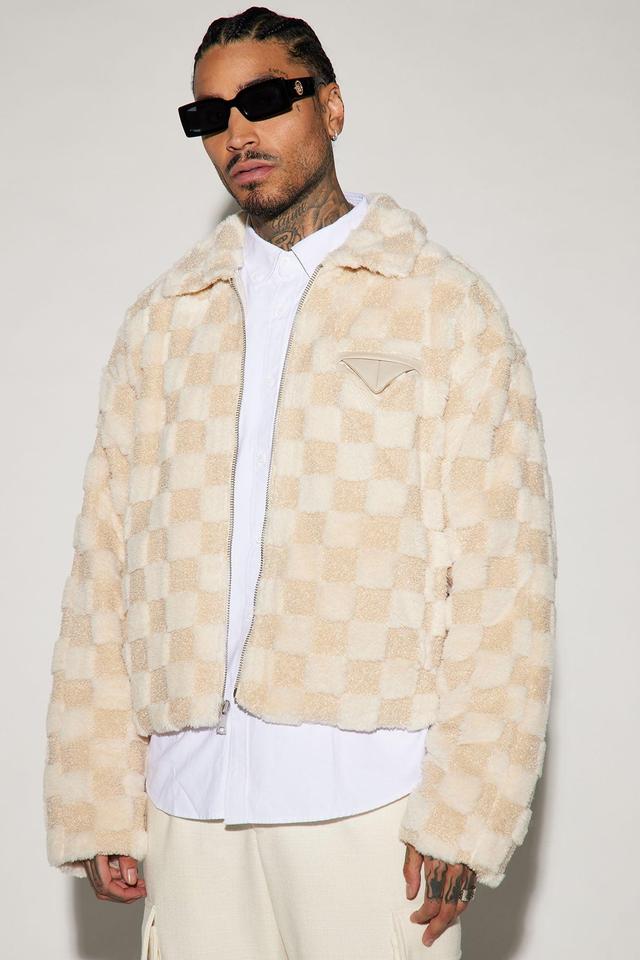 Helsinki Textured Checker Cropped Jacket - Cream/combo Product Image