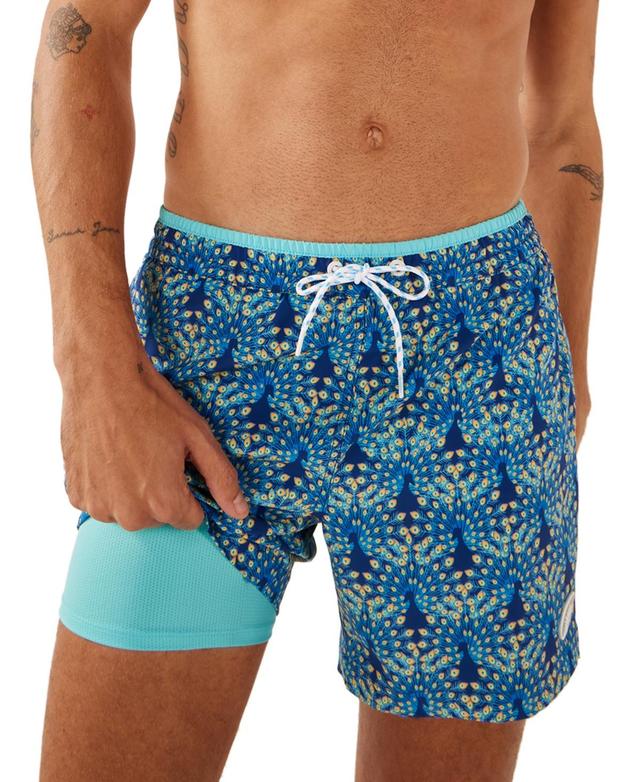 Chubbies Mens The Fan Outs Quick-Dry 5-1/2 Swim Trunks with Boxer-Brief Liner Product Image