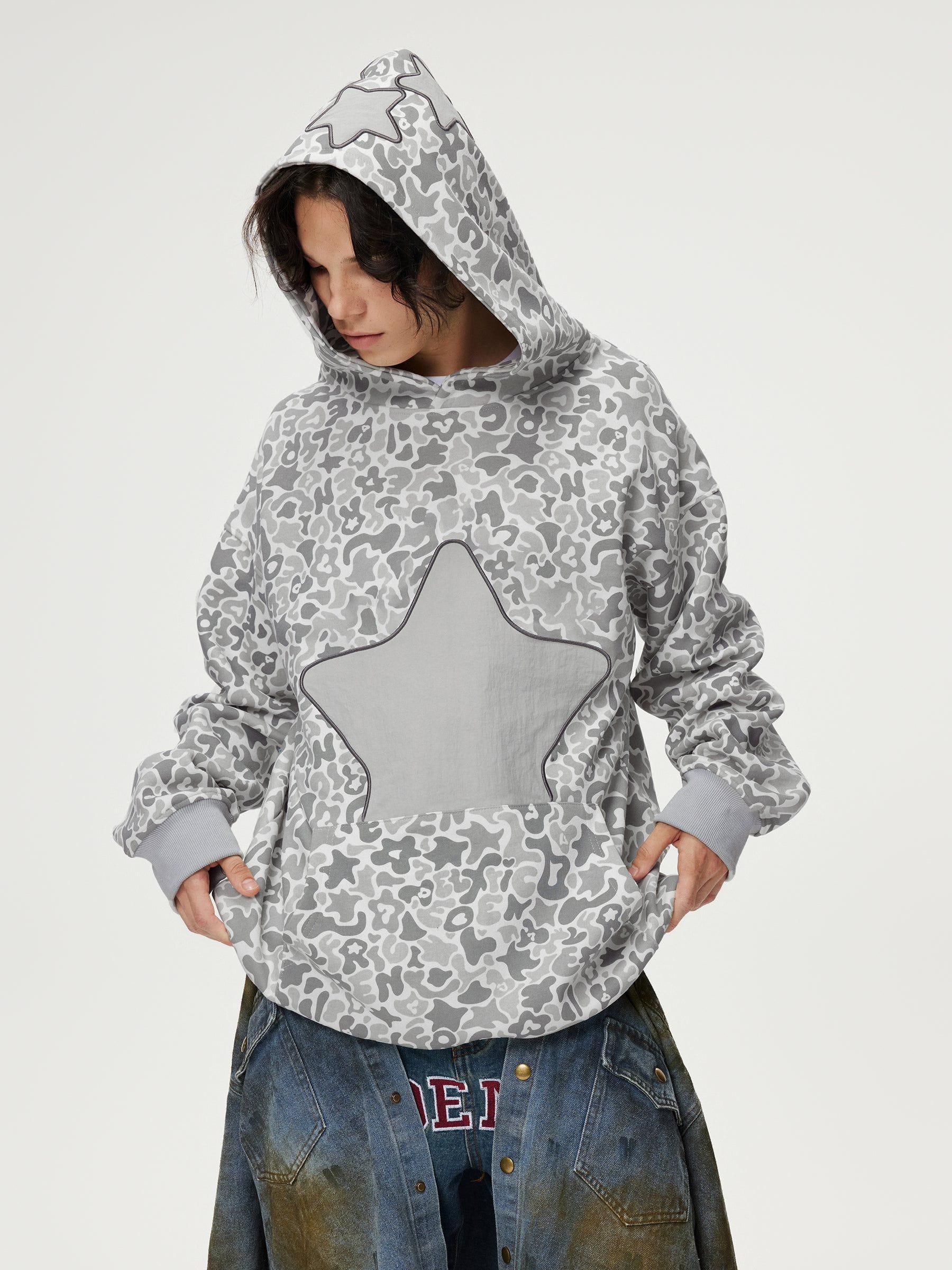 Aelfric Eden Embroidery Star Camouflage Hoodie Product Image