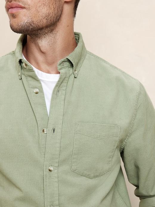 Slim Textured Corduroy Shirt Product Image