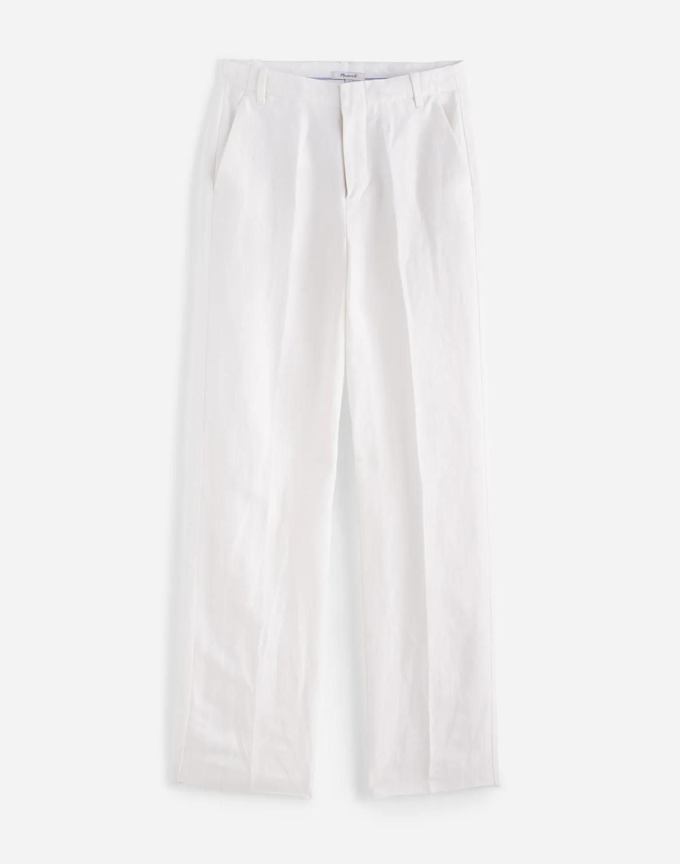 Mid-Rise Straight Pants in Linen Blend Product Image