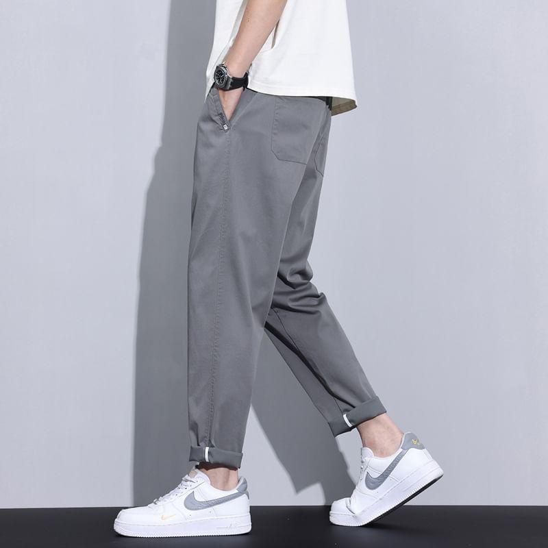 High Waist Plain Tapered Pants Product Image