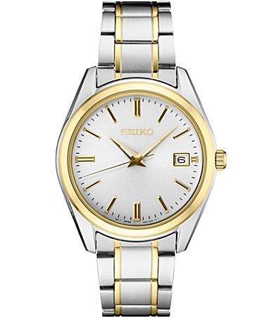 Seiko Mens Essential Quartz Analog Two Tone Stainless Steel Bracelet Watch Product Image