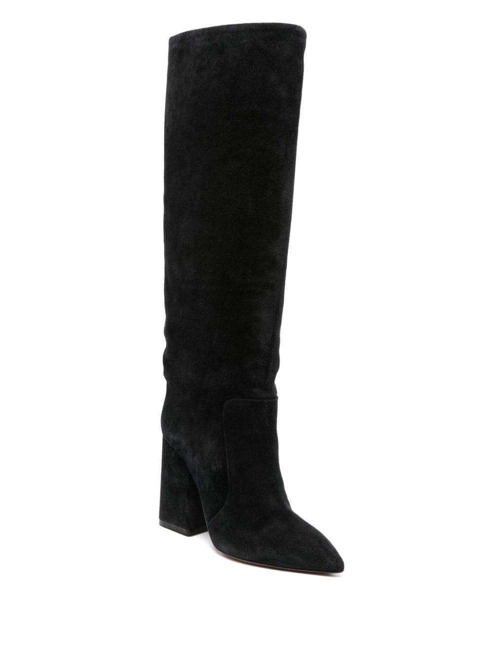 Anja Suede Knee Boots In Black Product Image