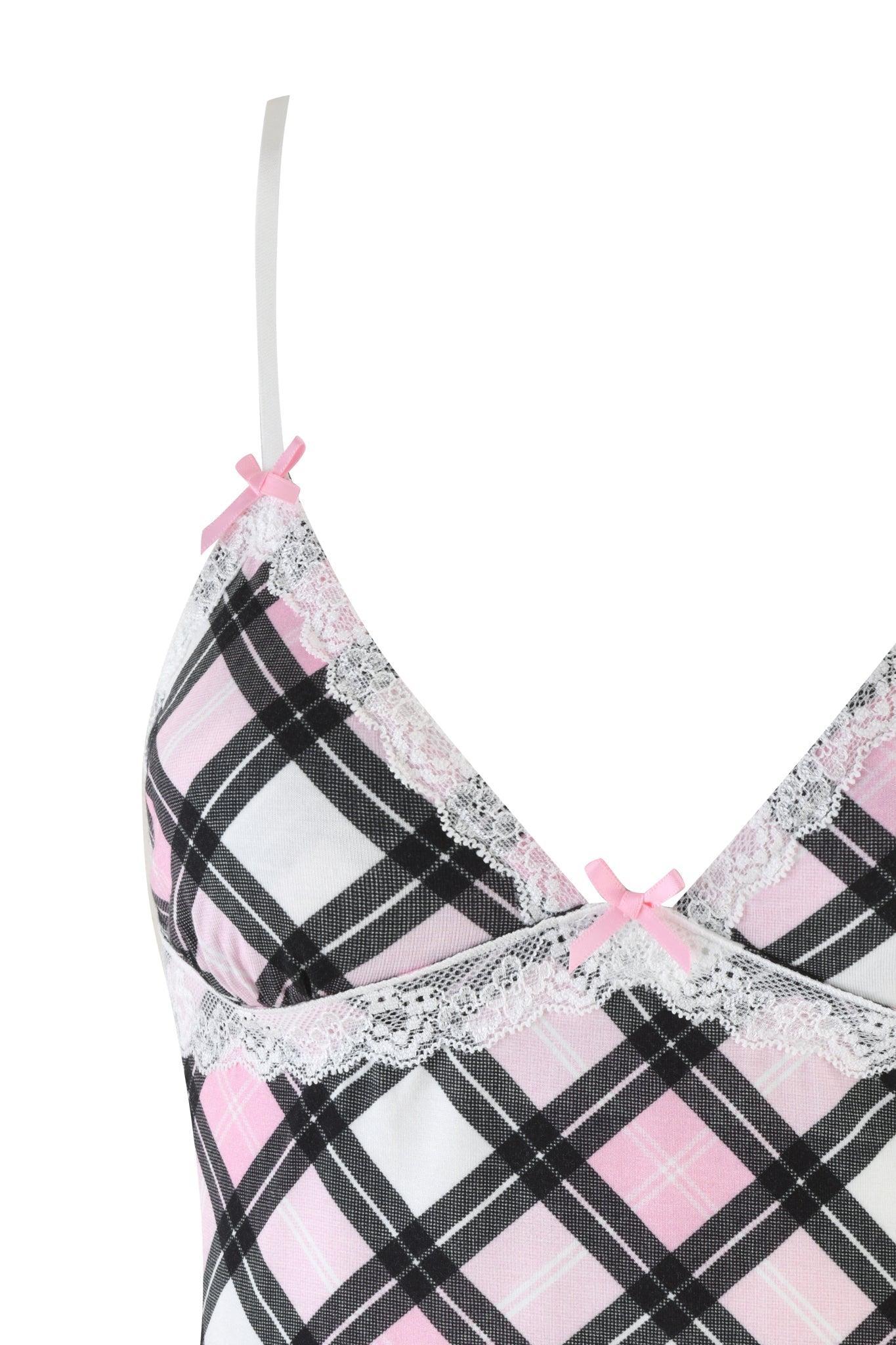 KENDRA PANT - PINK : PLAID Product Image