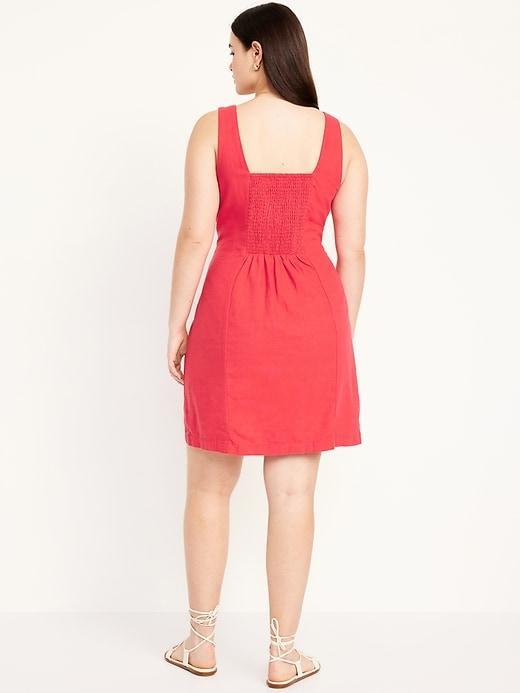 Sleeveless Linen-Blend Mini Dress Product Image