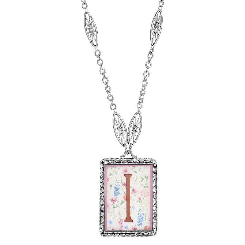 1928 Floral Motif Initial Pendant, Womens, Z Product Image