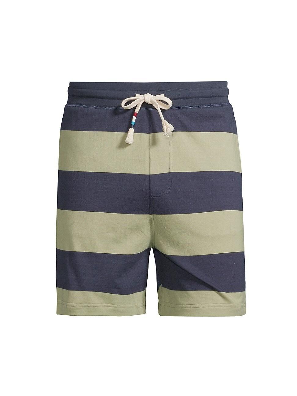 Mens Striped Cotton Shorts Product Image