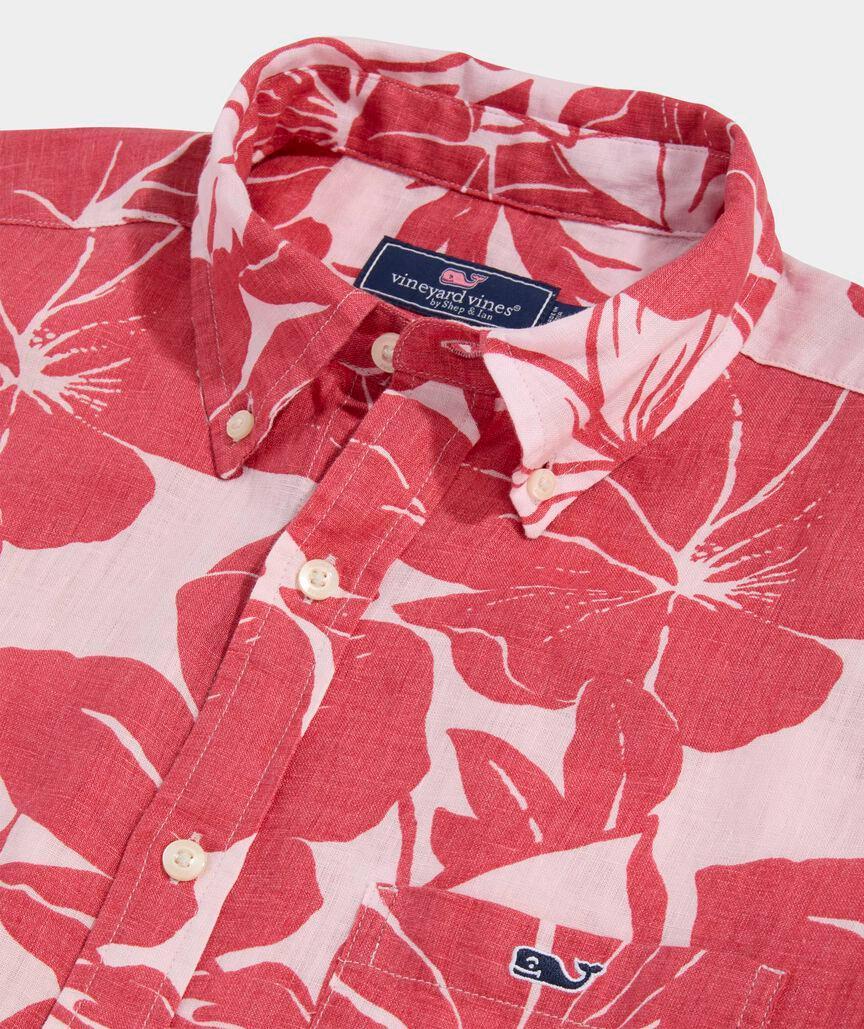 Linen Short-Sleeve Hanna Floral Shirt Product Image