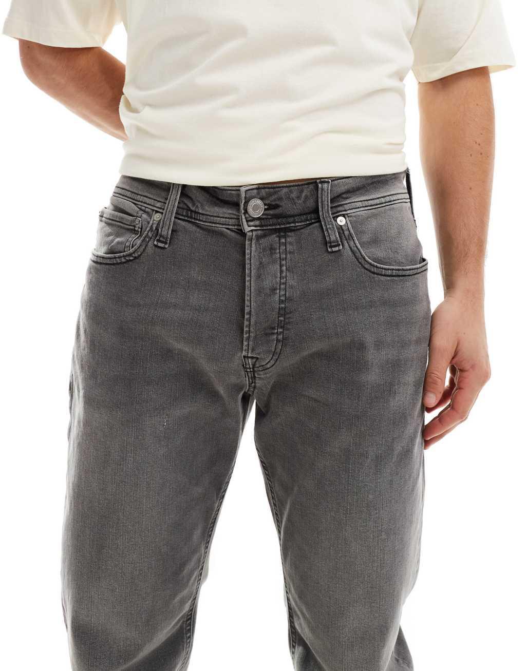 Jack & Jones Mike tapered jeans in washed gray Product Image