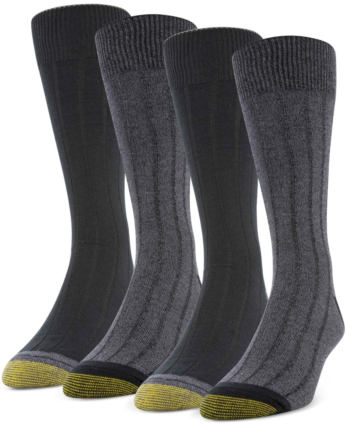 Mens 4-Pack Casual Rib Crew Socks, Created for Macys Product Image