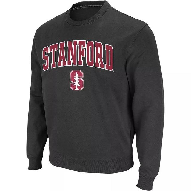 Mens Colosseum Charcoal Stanford Cardinal Arch & Logo Crew Neck Sweatshirt Product Image