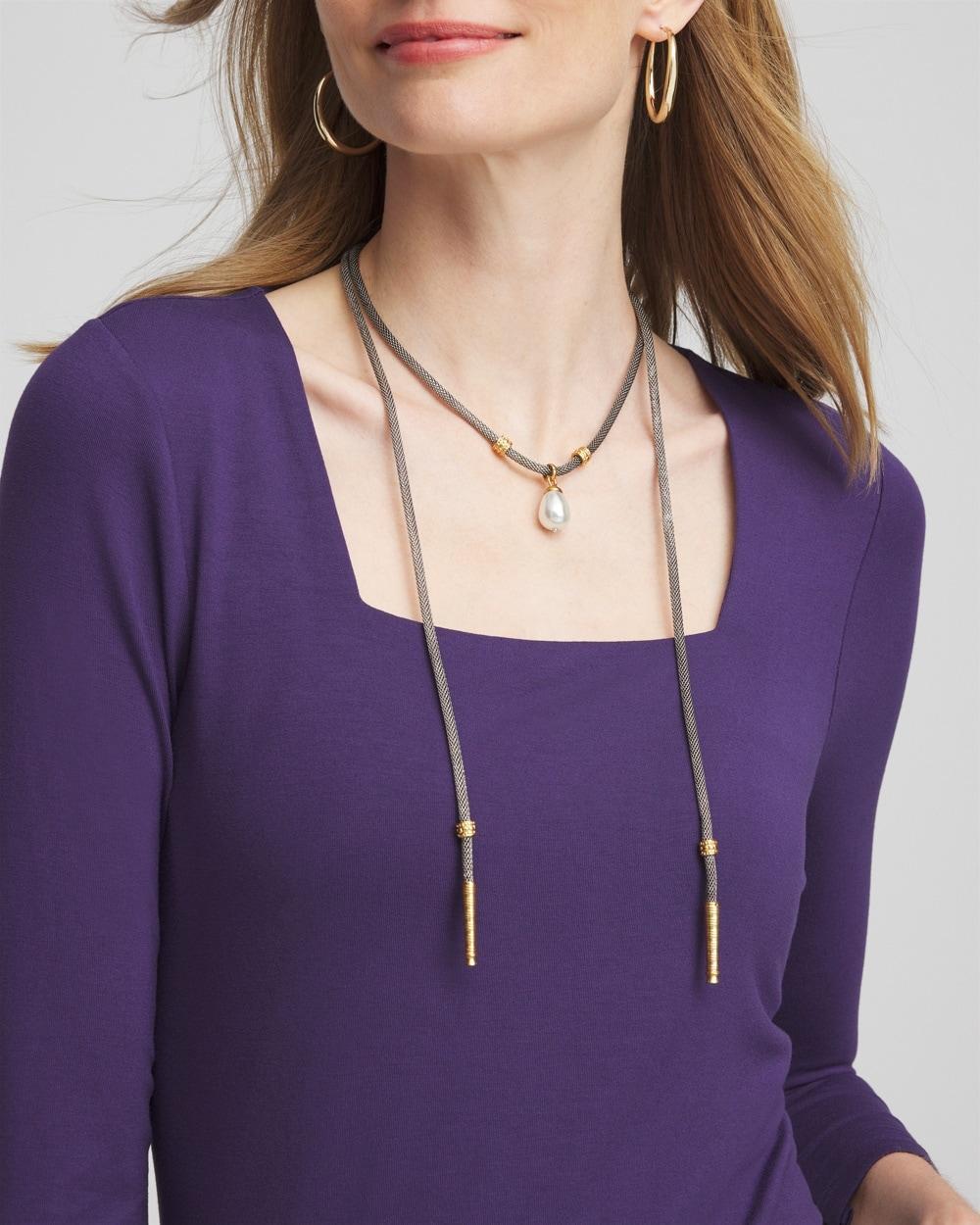 Silver Lariat Adjustable Necklace Product Image