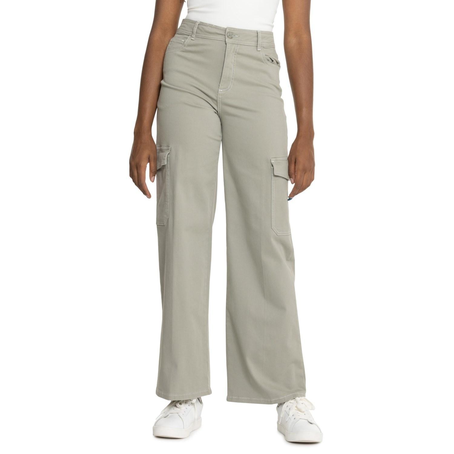 Bagatelle Cargo Pocket Cropped Wide-Leg Jeans Product Image