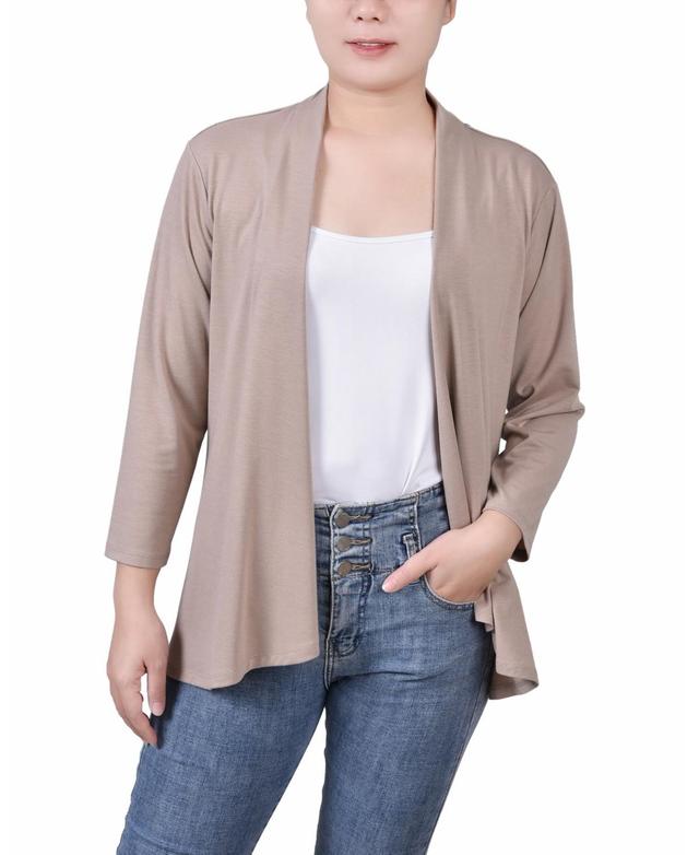 Ny Collection Womens Solid 3/4 Sleeve Cardigan Product Image