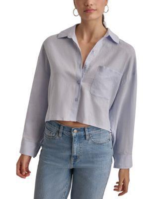 Women's Oversized Cropped Button-Front Shirt product image