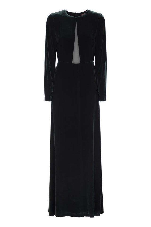 MAX MARA Long Dress In Sateen Velvet In Black Product Image