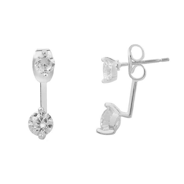 LC Lauren Conrad Silver Tone Cubic Zirconia Nickel Free Drop Earrings, Womens Product Image