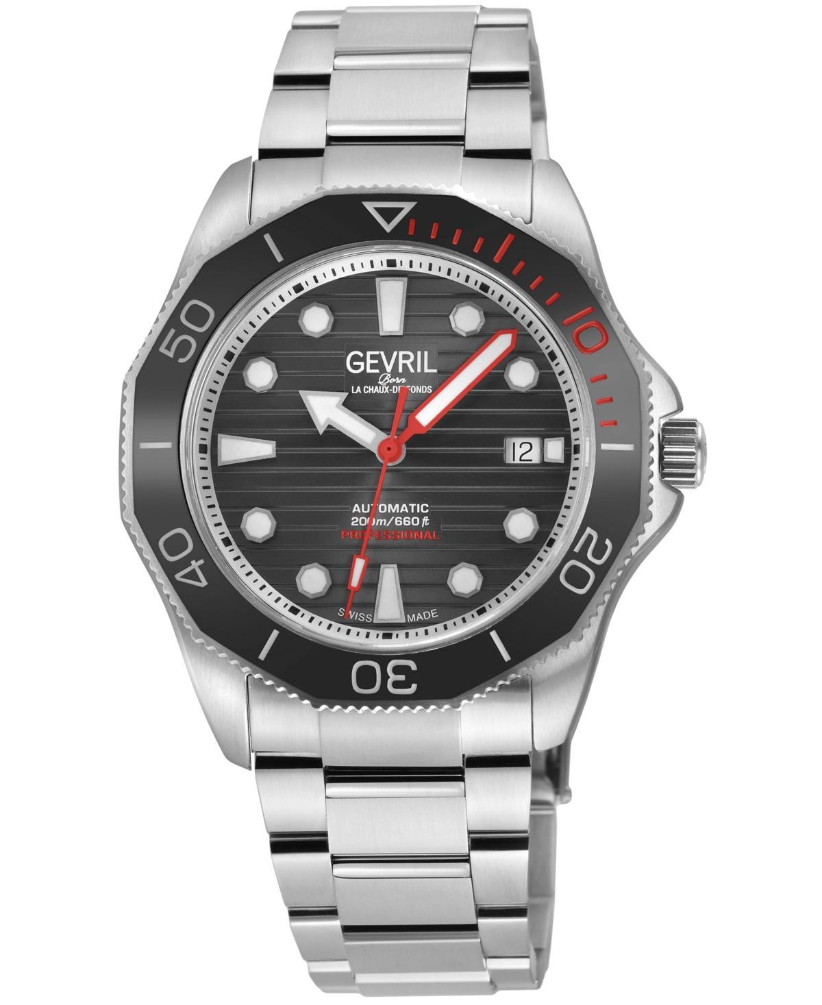 Gevril Mens Pier 90 Silver-Tone Stainless Steel Watch 42mm - Silver Product Image