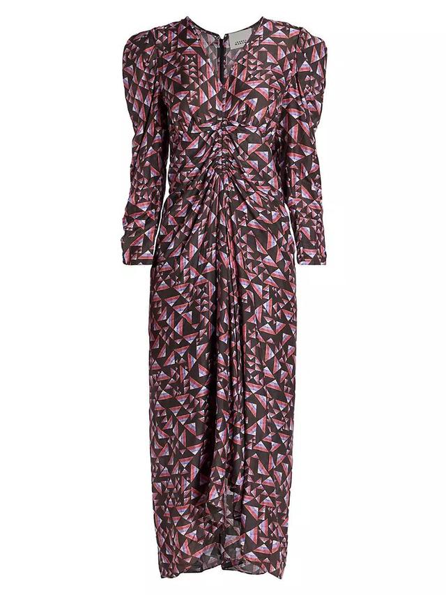 Albini Gathered Printed Maxi Dress Product Image