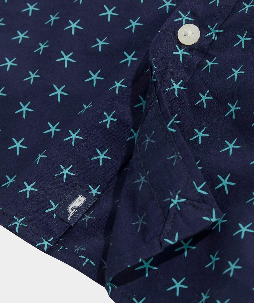 Cotton Madras Short-Sleeve Starfish Shirt Product Image