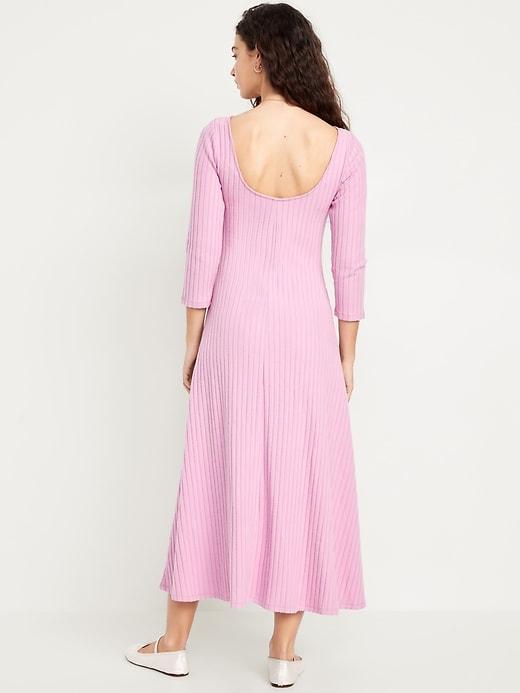 Fit &amp; Flare Ribbed Maxi Dress Product Image