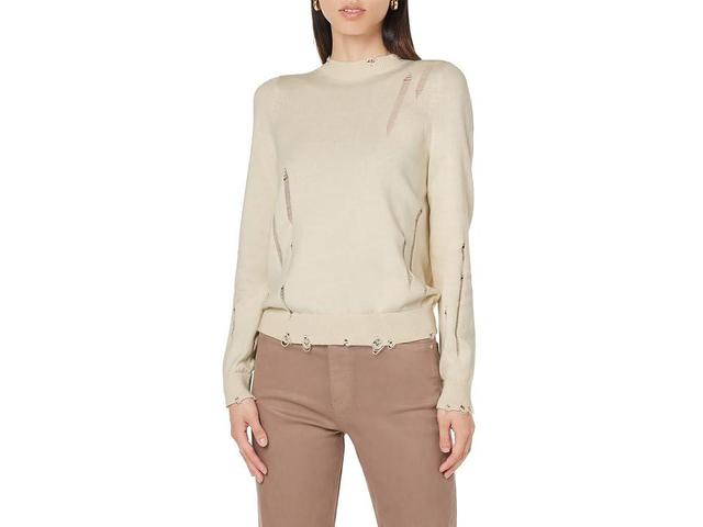 Hudson Jeans Long Sleeve Sweater w/ Twist Back (Cream) Women's Clothing Product Image