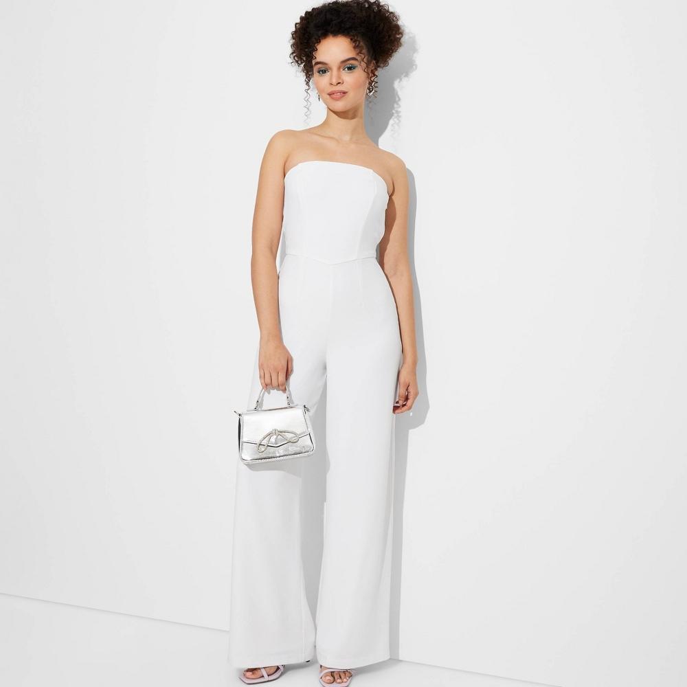 Womens Wide Leg Tube Jumpsuit - Wild Fable White XS Product Image