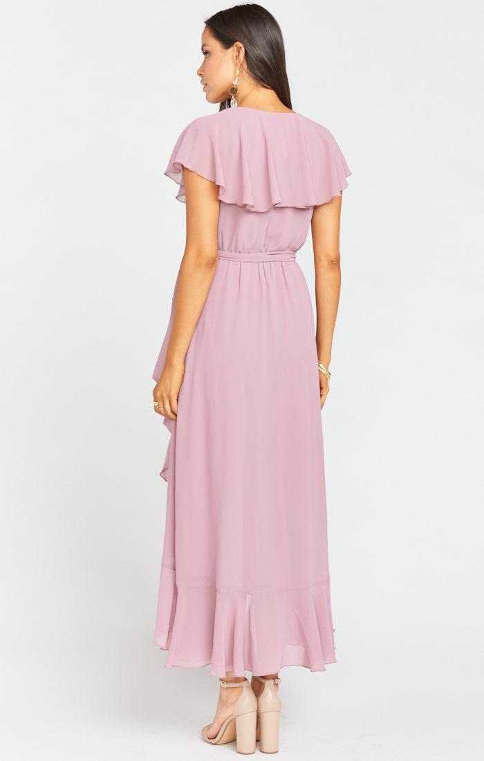 Jess Ruffle Midi Dress ~ Antique Rose Chiffon Product Image