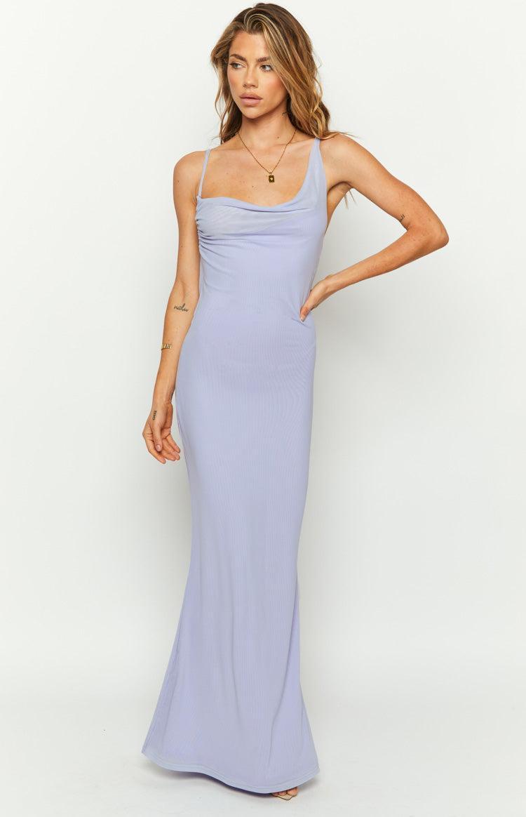 So Lovely Lilac Mesh Maxi Dress Product Image