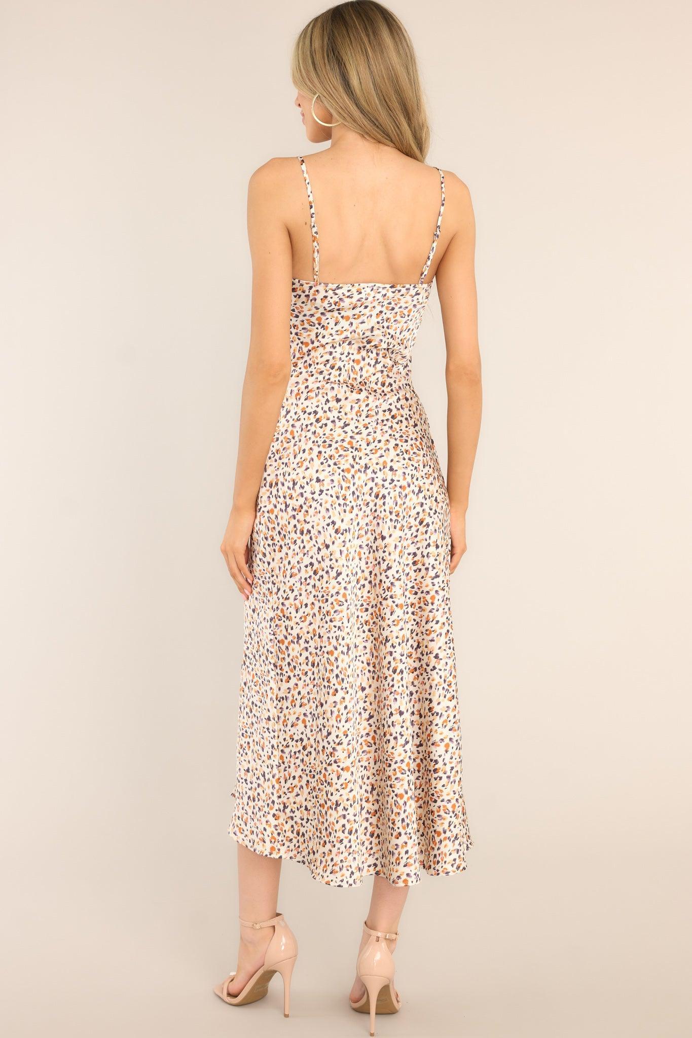 Regal Romance Ivory Cheetah Print Midi Dress Product Image