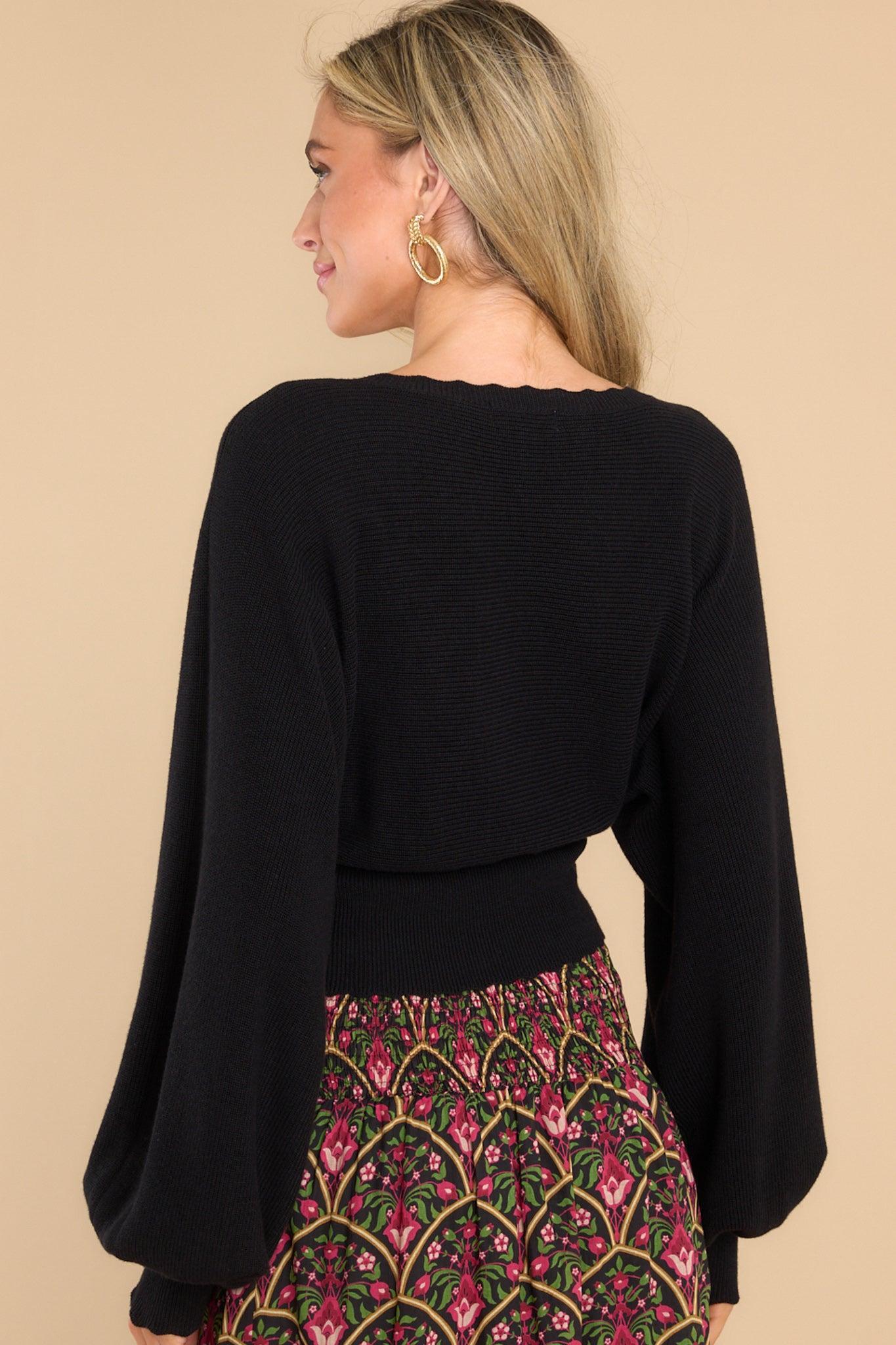 Cleo Black Rib Knit Sweater Product Image