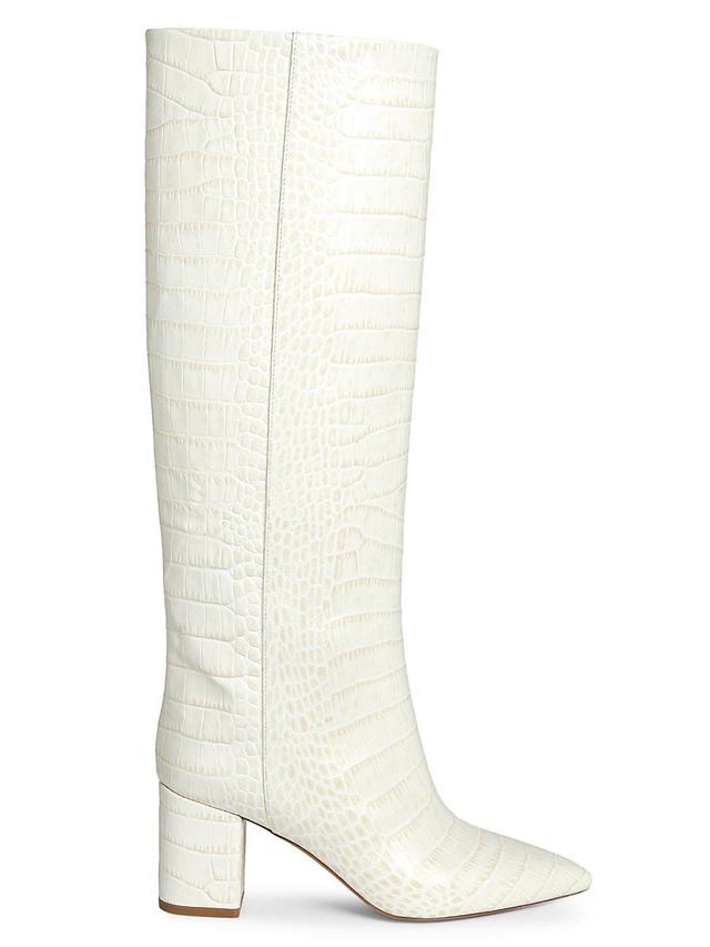 Womens Anja 70MM Crocodile-Embossed Leather Knee-High Boots Product Image