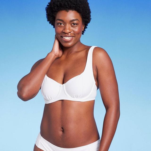 Womens Seamed Underwire Bikini Top - Kona Sol White L Product Image