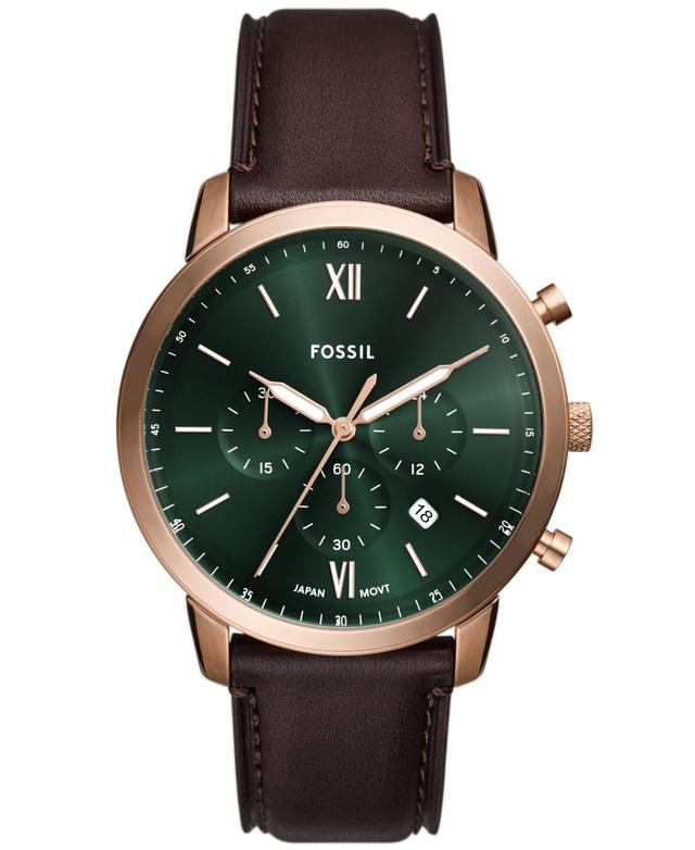 Fossil Mens Neutra Chronograph Dark Brown Leather Strap Watch Product Image