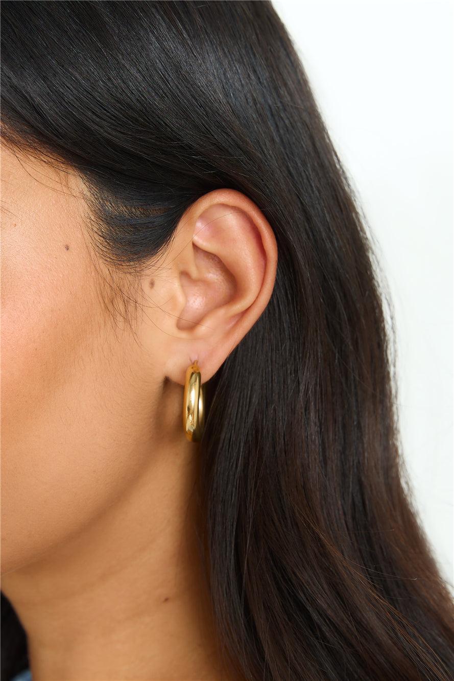 18k Gold Plated Power To Her Hoop Earrings Gold Product Image