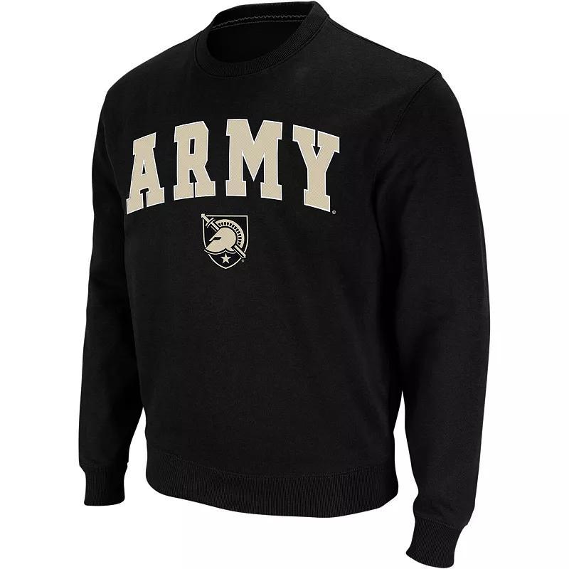 Mens Colosseum Black Army Black Knights Arch & Logo Crew Neck Sweatshirt Product Image